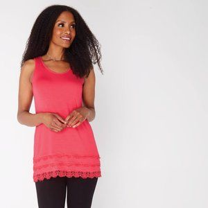 Ruby Ribbon Pink Tiered Lace Extender #1580